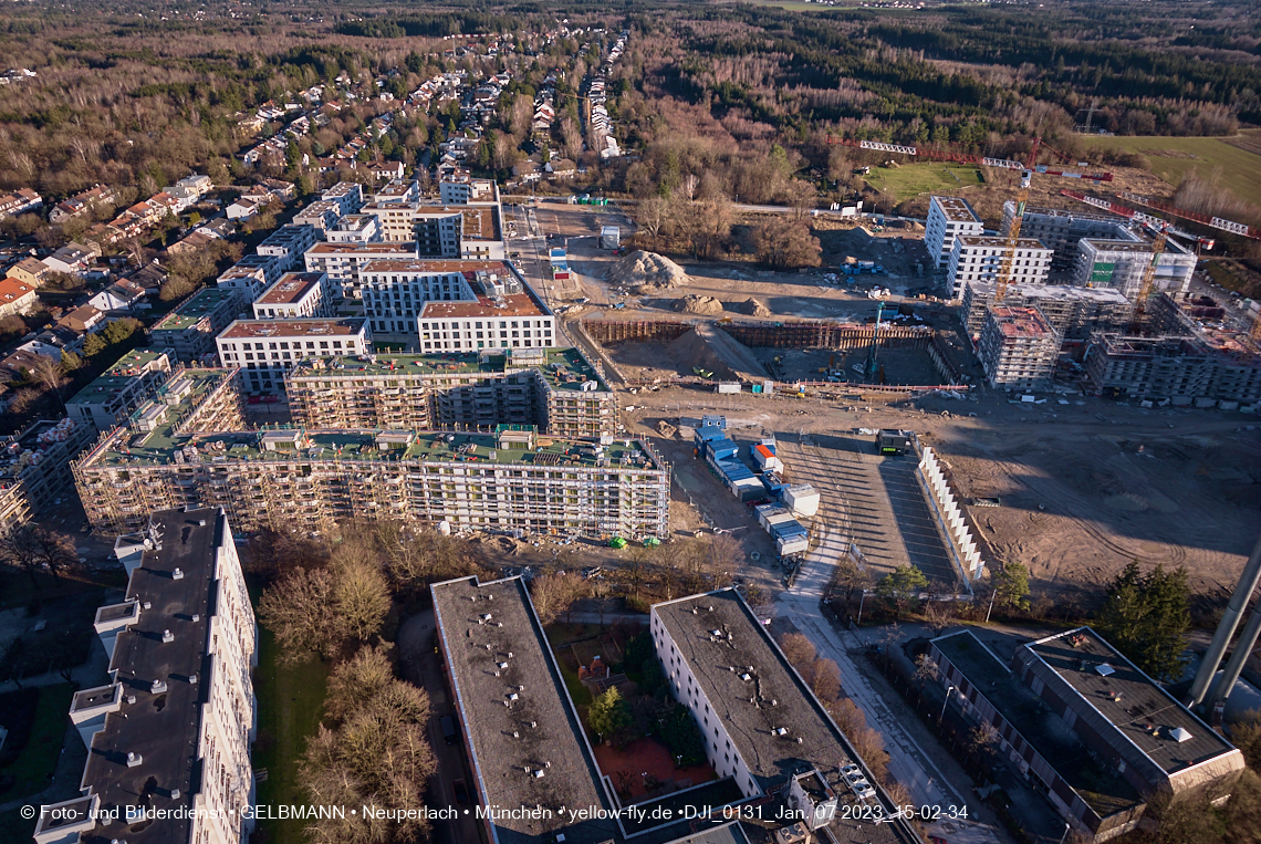 07.01.2023 - Baustelle zum Alexisquartier und Pandion Verde in Neuperlach 07.01.2023 - Baustelle zum Alexisquartier und Pandion Verde in Neuperlach